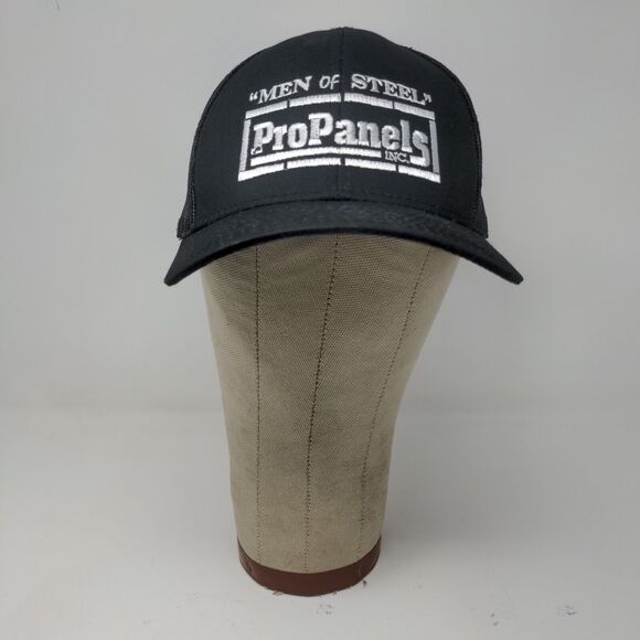 Pro Panels Inc Men Of Steel Black Strap Back Hat Outdoor Cap Platinum OSFA - Picture 2 of 12